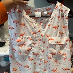Soho jeans shirt flamingo print